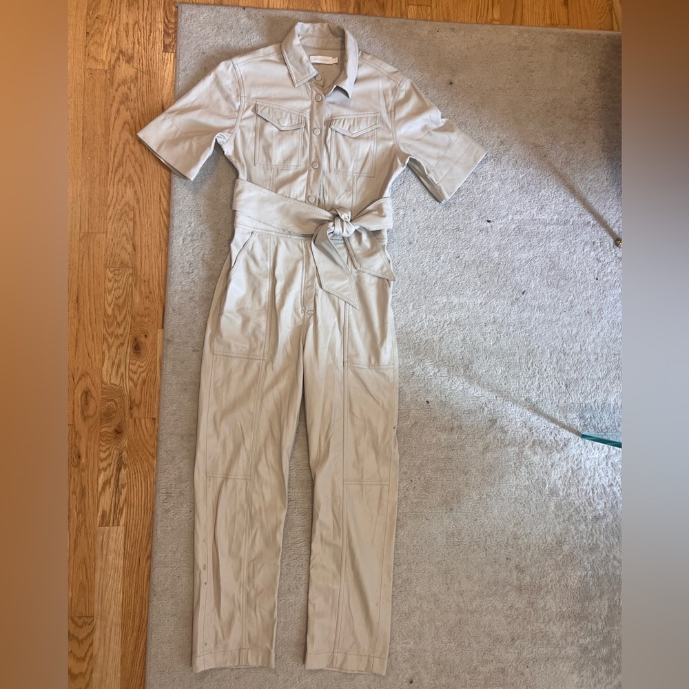 Jonathan Simkhai Cream Belted Jumpsuit